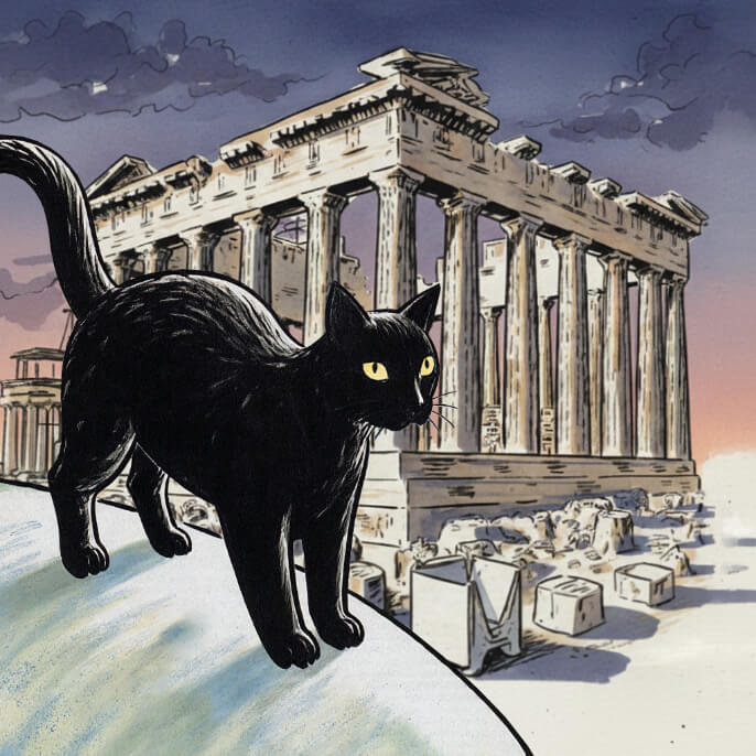 Ancient Greek Parthenon in Athens, Greece.