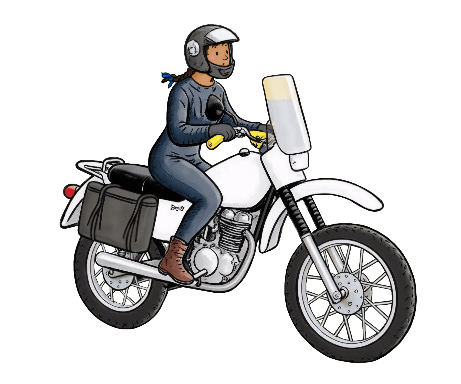 Kelly riding Maloo in the sky.