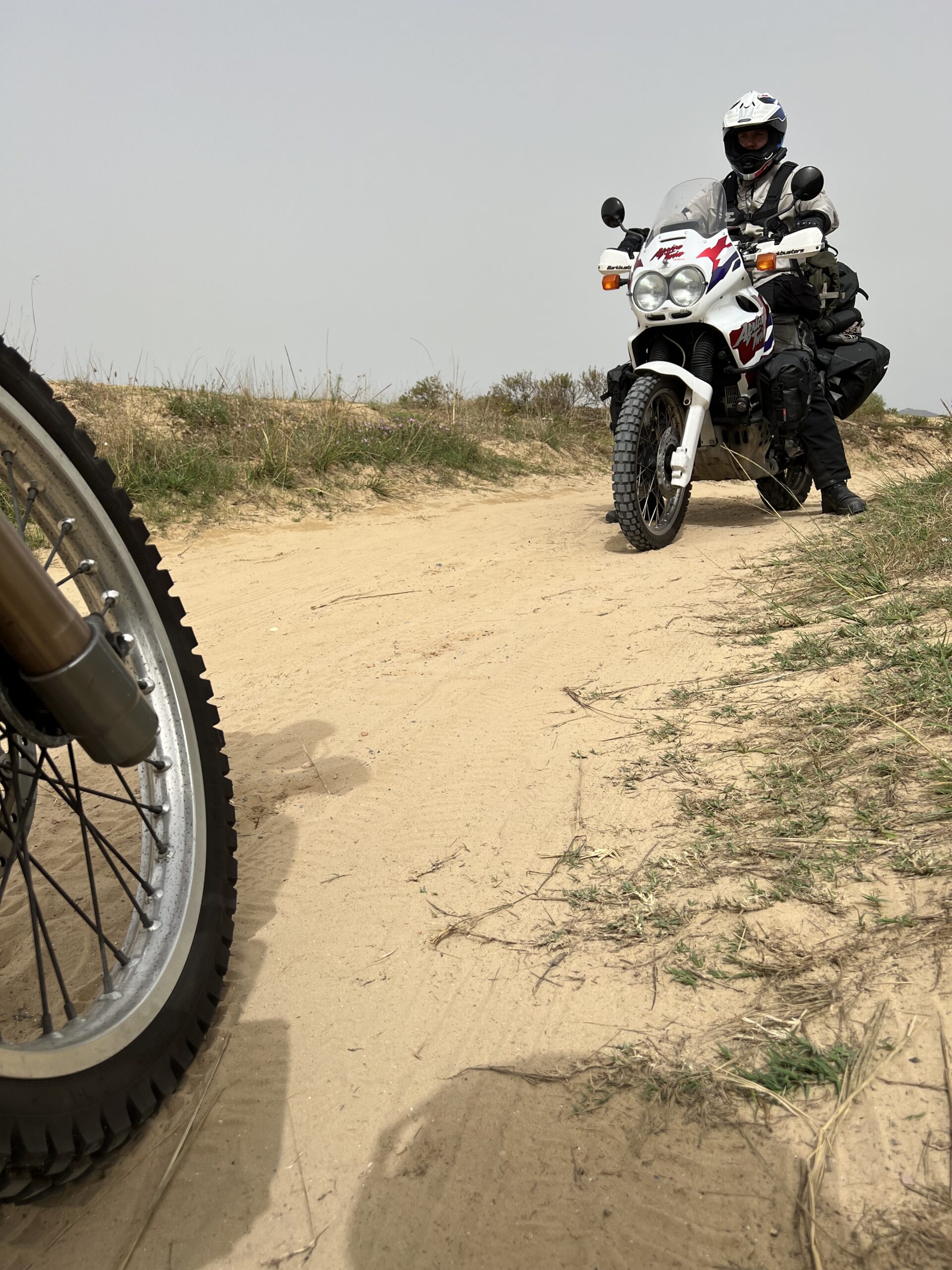 Motorcycles on sand